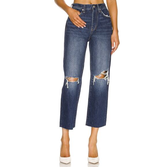 Pistola Cassie Crop Super‎ High Rise Straight Distressed Jeans size 27 - Picture 1 of 12